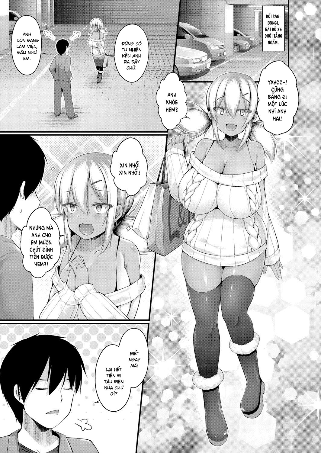 Đọc truyện hentai Kuro Gyaru JK na Imouto to Tamokuteki Toile de Papakatsu shite shimatta Hanashi - Oneshot
