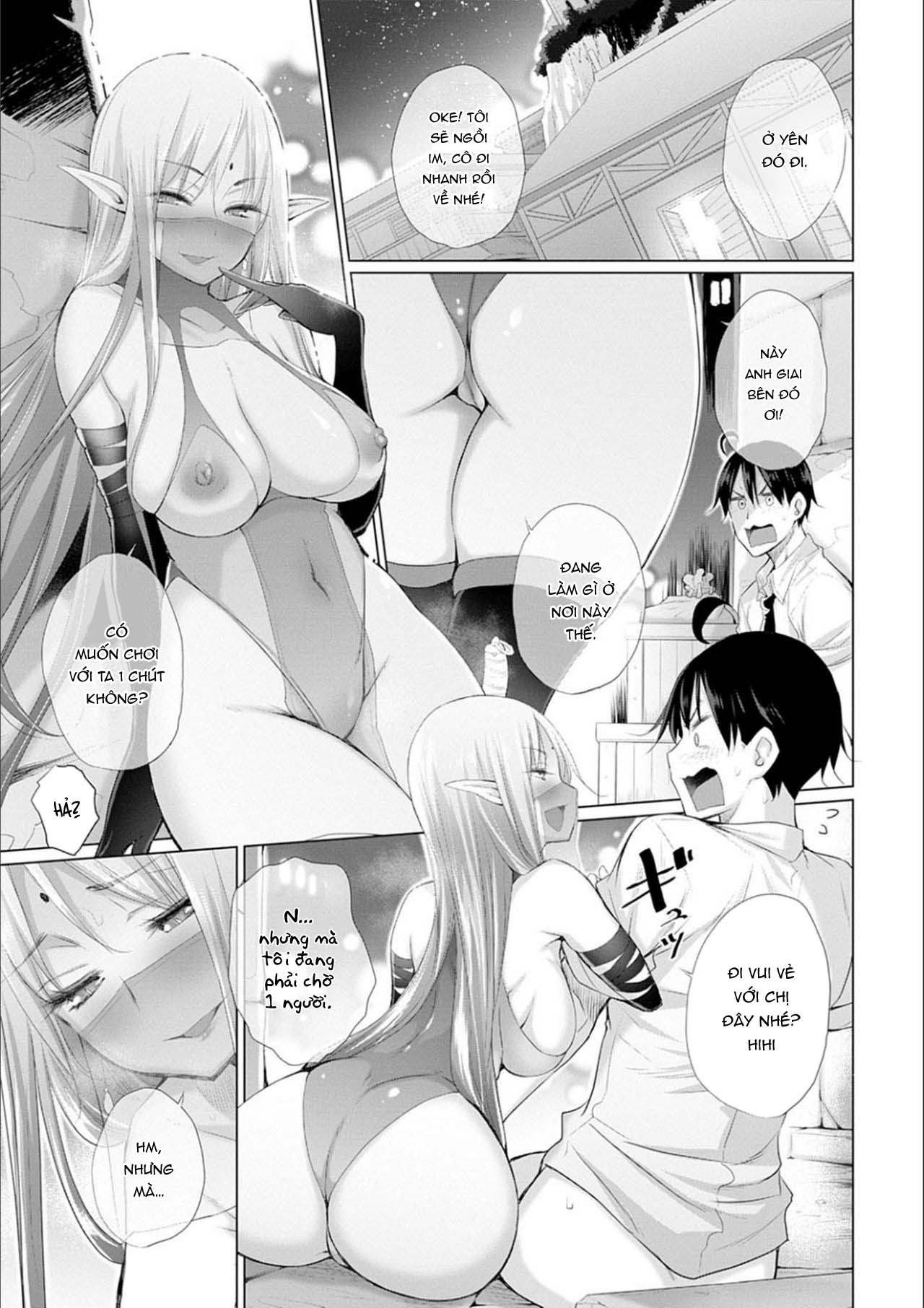 Đọc truyện hentai Sau Khi Chuyển Sinh Tôi Thịt Cả Thế Giới - Chap 5: Dục cảnh của chị gái dark elf