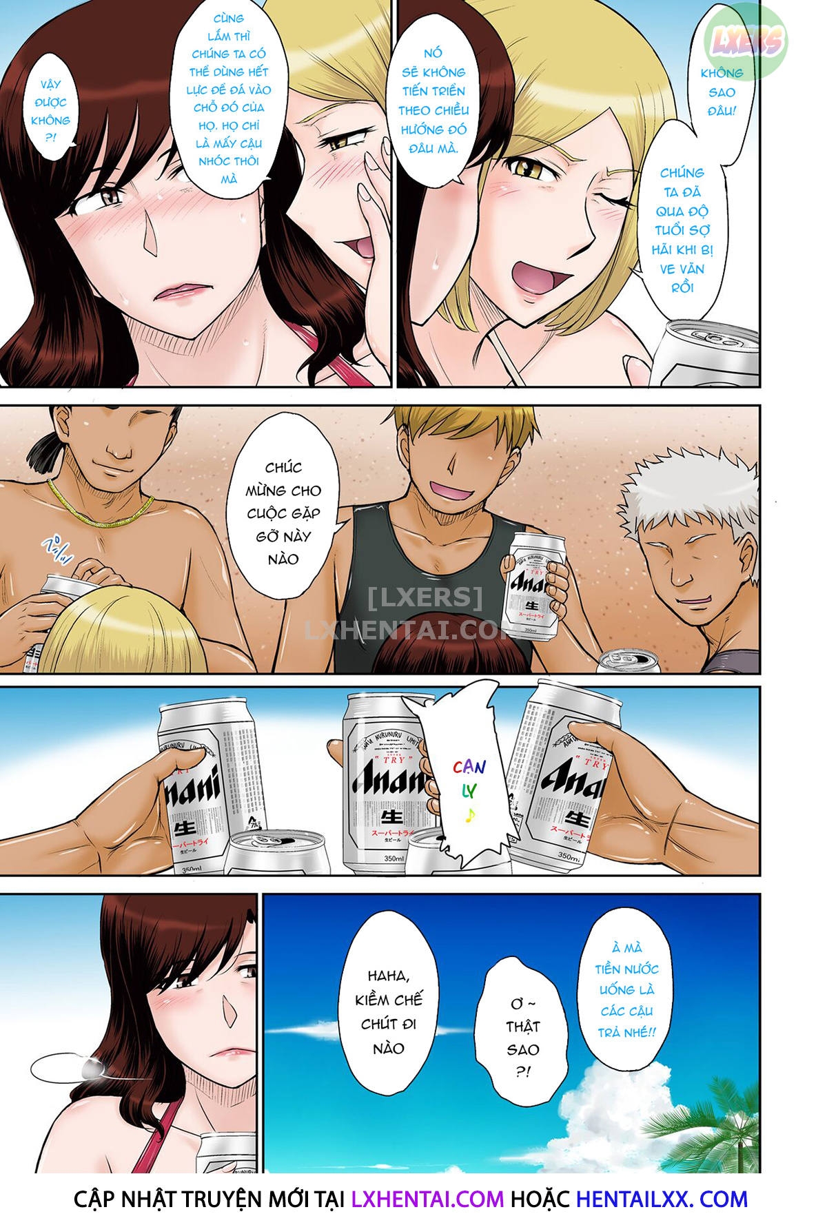 Đọc truyện hentai Hitozuma Nanpa! Namahame!! Resort Island - Oneshot