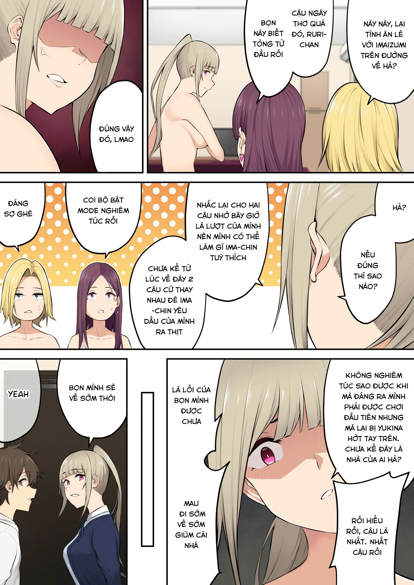 Đọc truyện hentai Imaizumi đưa cả bầy Gyaru về nhà mình - Chap 4.1