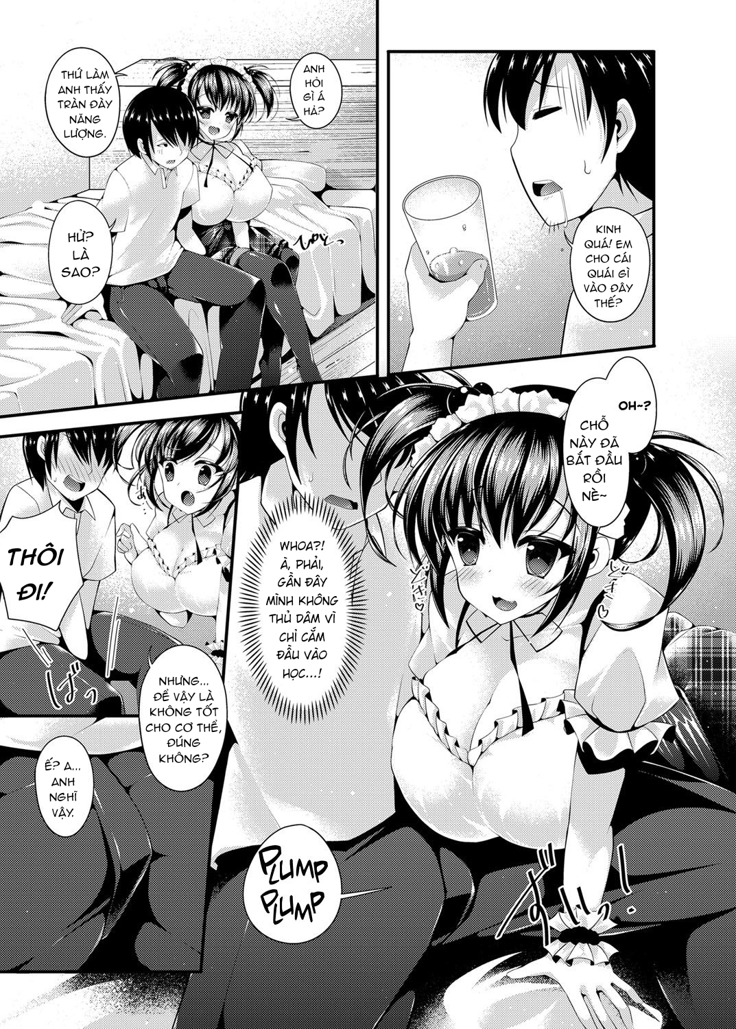 Đọc truyện hentai Maid Sugata no Bakunyuu Imouto ni Nazo no Drink de Kyousei Hatsujou Saserareru Boku - Oneshot