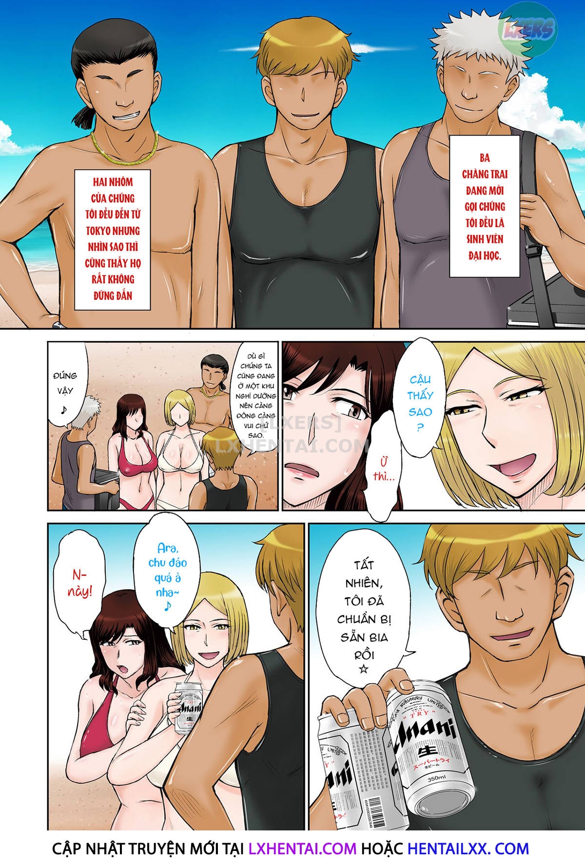Đọc truyện hentai Hitozuma Nanpa! Namahame!! Resort Island - Oneshot