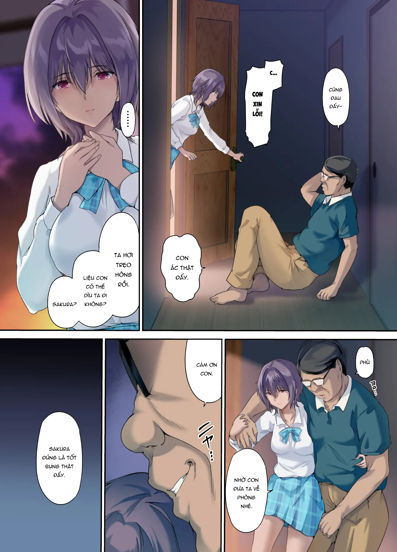Đọc truyện hentai Con gái được thụ tinh trong phòng ngủ của cặp đôi - Chap 2