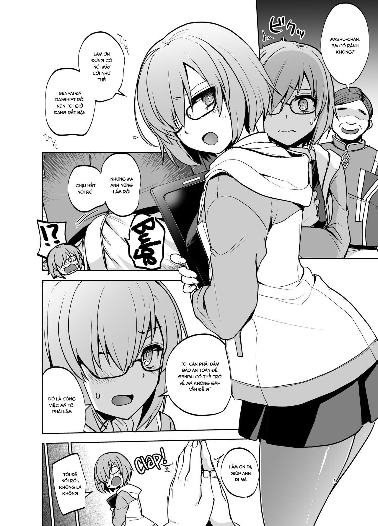 Đọc truyện hentai Senpai ga Rayshift Chuu Dake Kankei o Sematte Kuru Seiyoku Ousei na Chaldea Shokuin Oji-san to Mash (Fate/Grand Order) - Oneshot