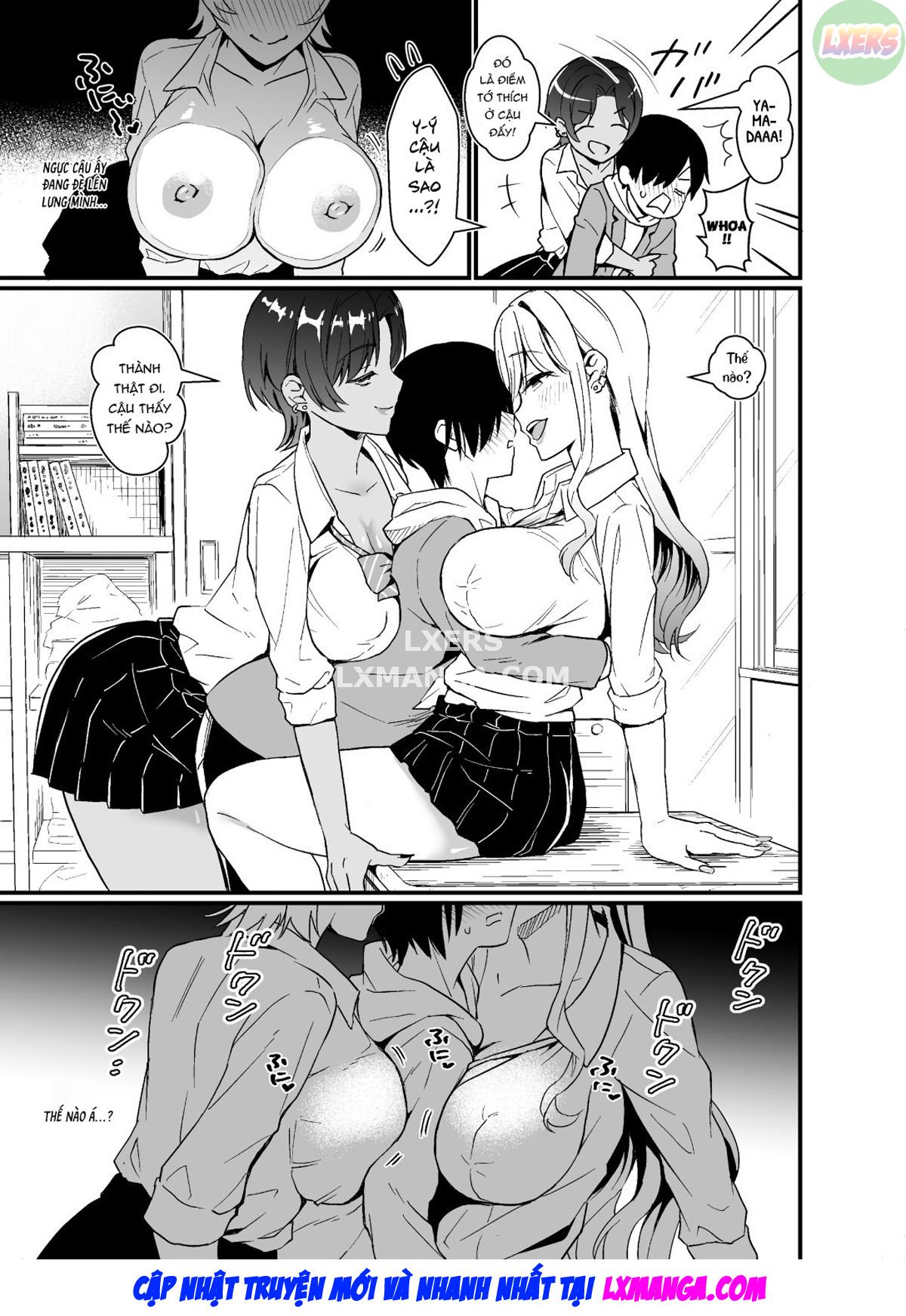 Đọc truyện hentai That Time Gyarus Asked Me To Grope Their Tits After Class - Oneshot