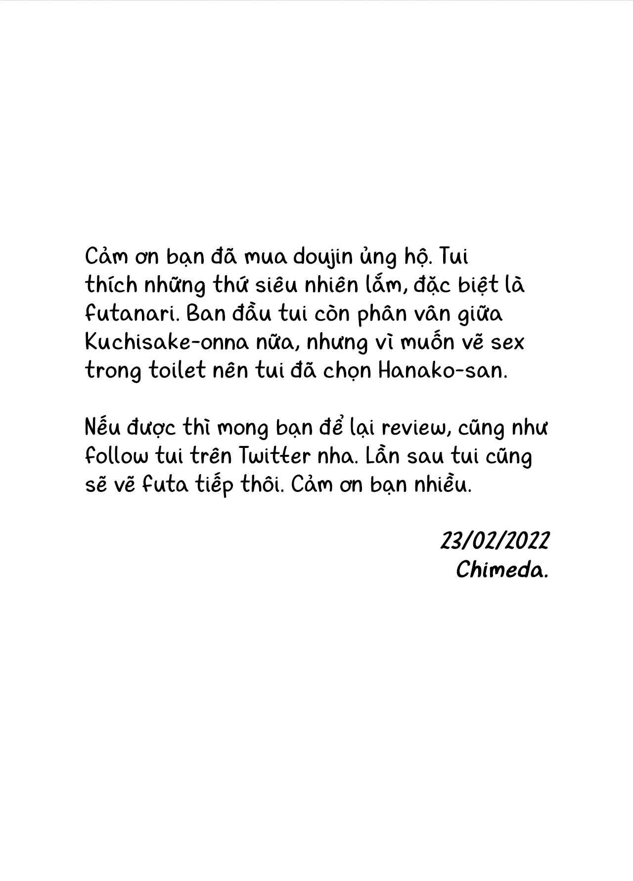 Đọc truyện hentai Mình, WC, và futanari Hanako-san - Sợ wa sợ wa