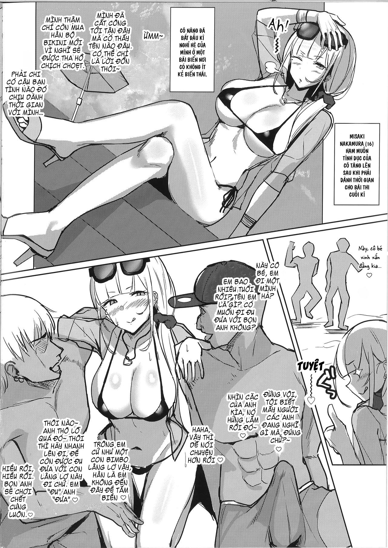 Đọc truyện hentai Ecchi na Gal JK Bangaihen - Gal JK Misaki-chan Beach de Sokuhame Nanpa SEX - Oneshot