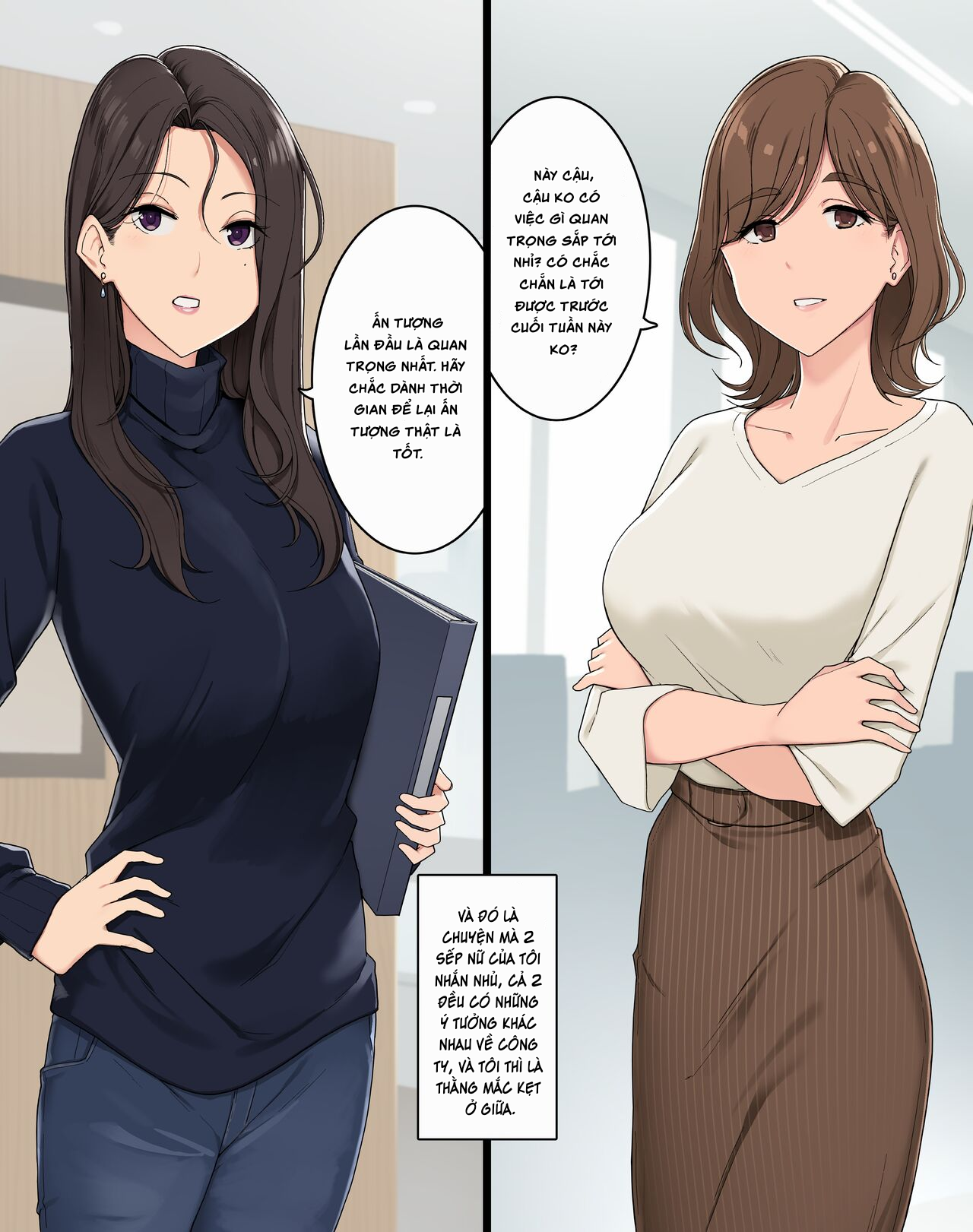 Đọc truyện hentai Onna Joushi Futari ni Ryougawa kara Semerarete Nou Bug-rasareru Hanashi - Oneshot.
