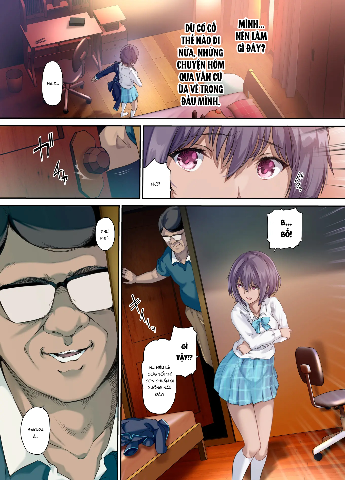 Đọc truyện hentai Con gái được thụ tinh trong phòng ngủ của cặp đôi - Chap 2