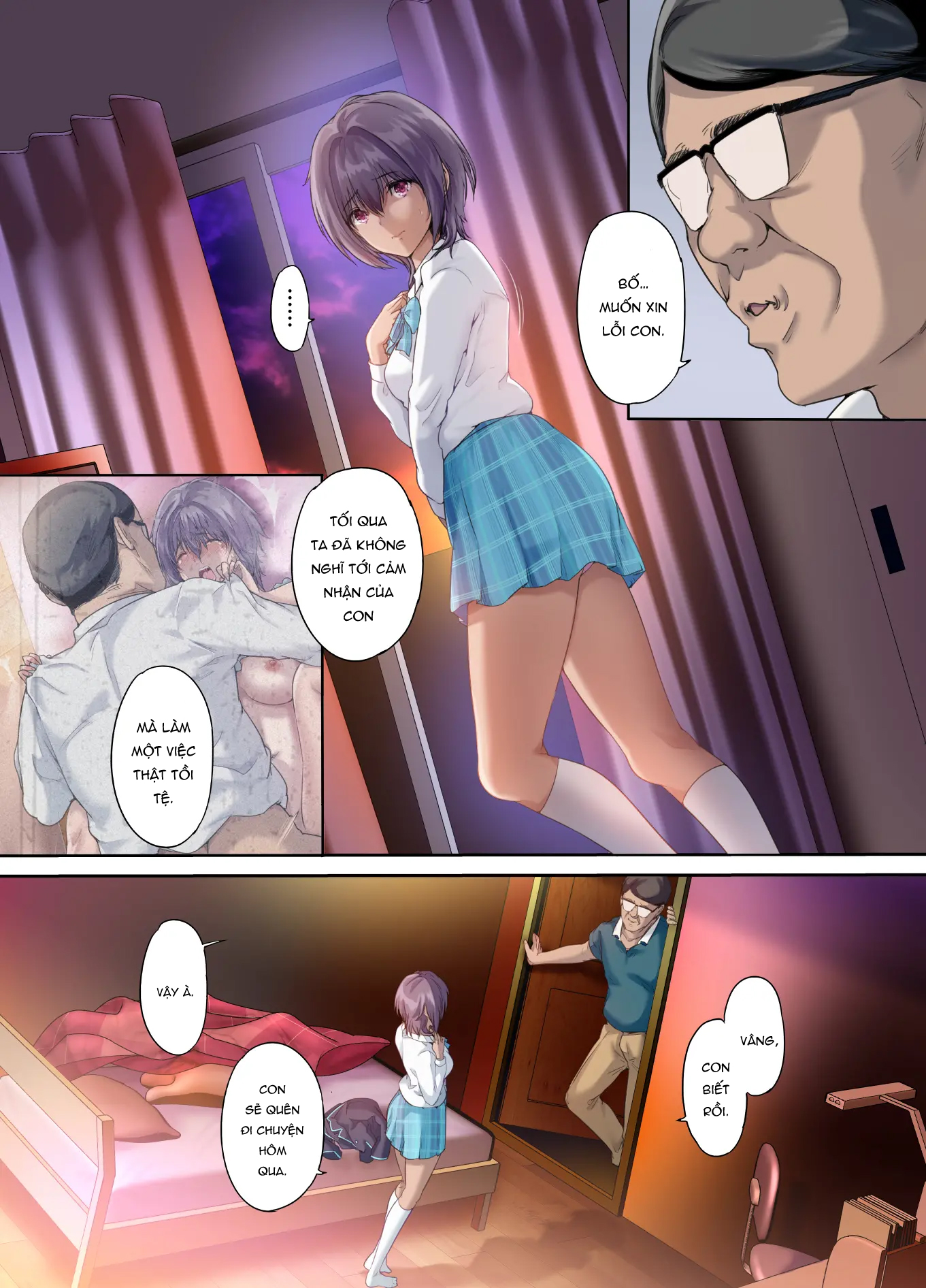 Đọc truyện hentai Con gái được thụ tinh trong phòng ngủ của cặp đôi - Chap 2