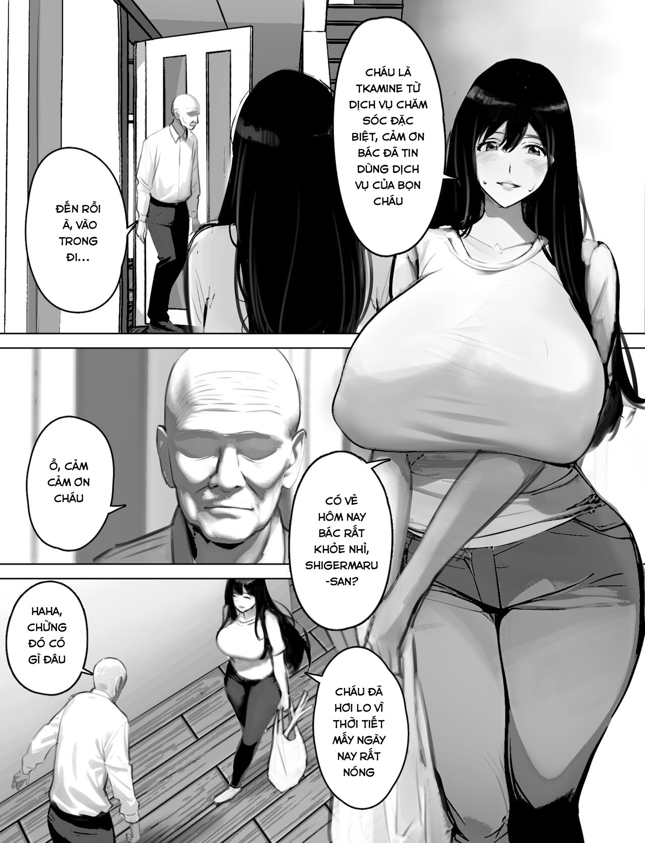 Đọc truyện hentai Bakunyuu Home Helper no Ecchi na Houmon Kaigo - Oneshot