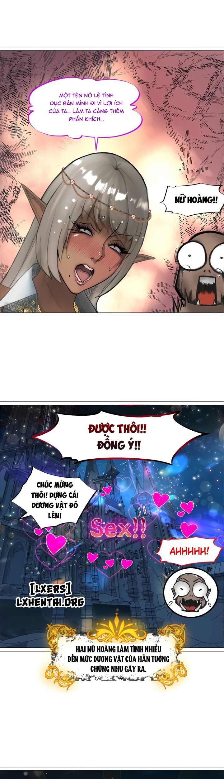 Đọc truyện hentai Nữ Hoàng Dark Elf Và Nô Lệ Orc Chap 31 END