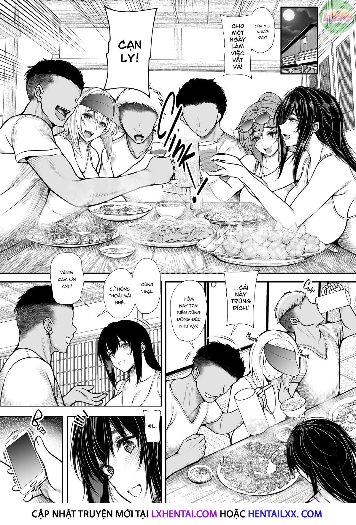 Đọc truyện hentai Three-for-all Summer Orgy at the Beach Hut - Chap 1