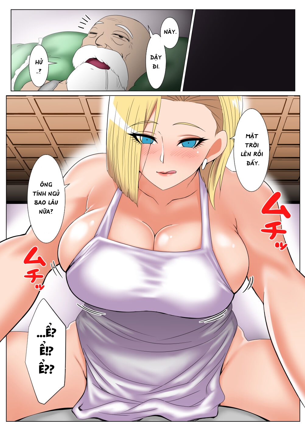 Đọc truyện hentai Kinpatsu no Hitozuma, Jii ni Hame Rare - Oneshot.