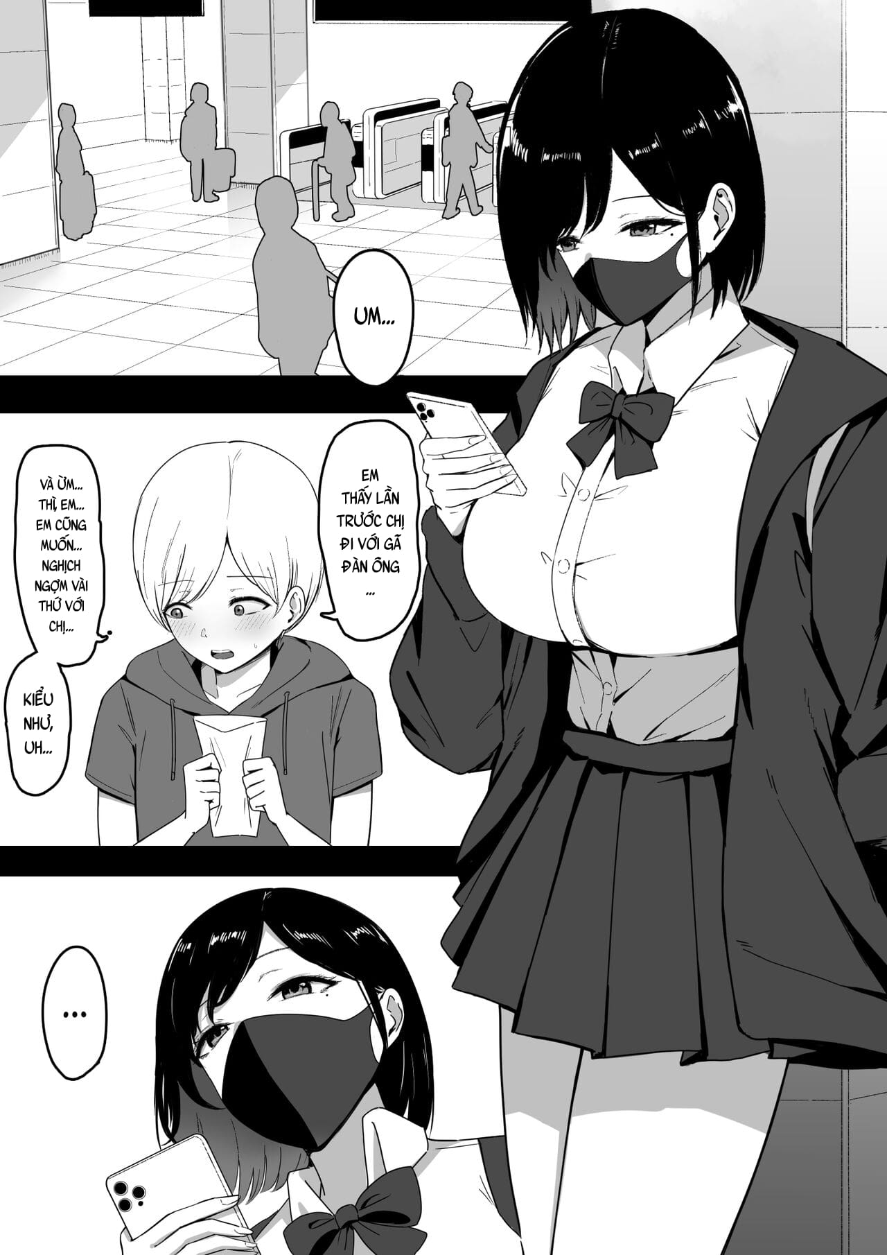 Đọc truyện hentai Vụng trộm chịch nhau với chị gái Gyaru đĩ điếm - Oneshot