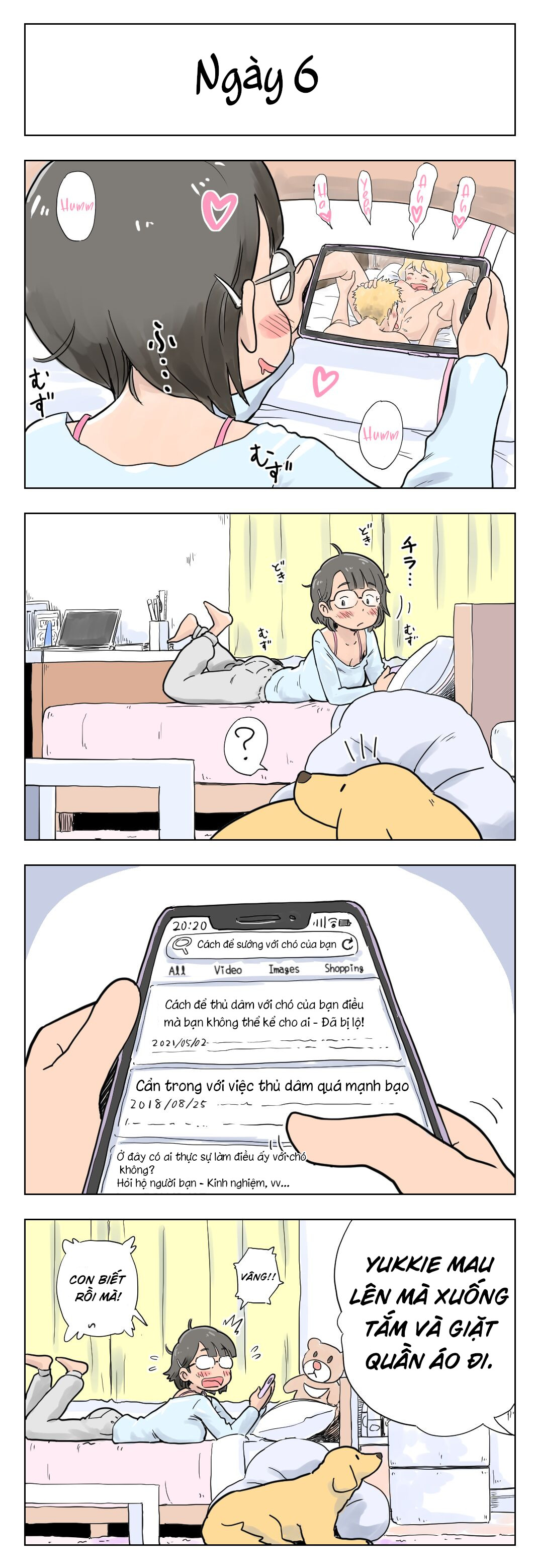 Đọc truyện hentai Gái đeo kính ngực bự sẽ làm tình với chó của cô ấy sau 100 ngày! - Part 1