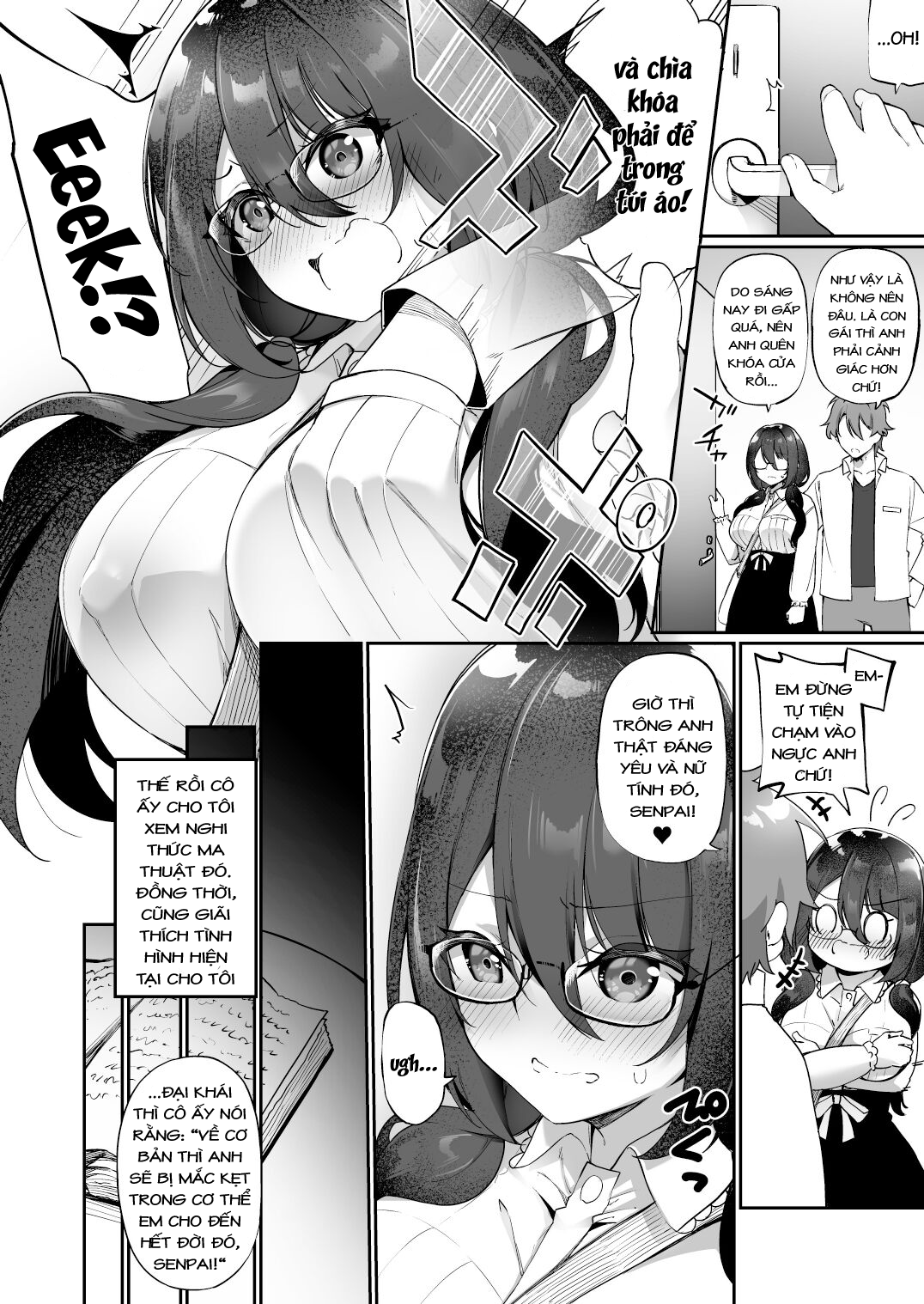 Đọc truyện hentai Boku No Koe O Kiku Dake De Hatsujou Shichau Yandere Kyonyuu Kouhai Ni Karada O Irekaerarete Shimatta! - Oneshot