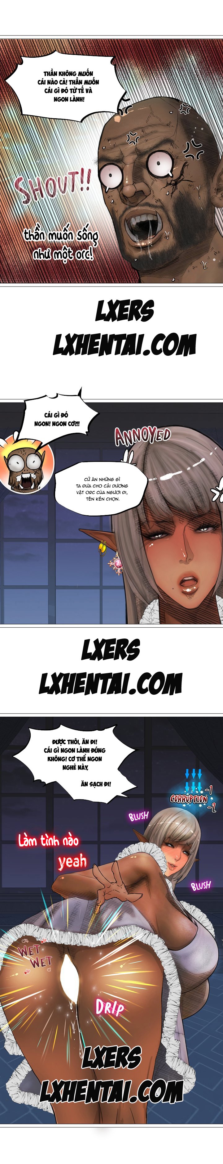 Đọc truyện hentai Nữ Hoàng Dark Elf Và Nô Lệ Orc - Chap 12