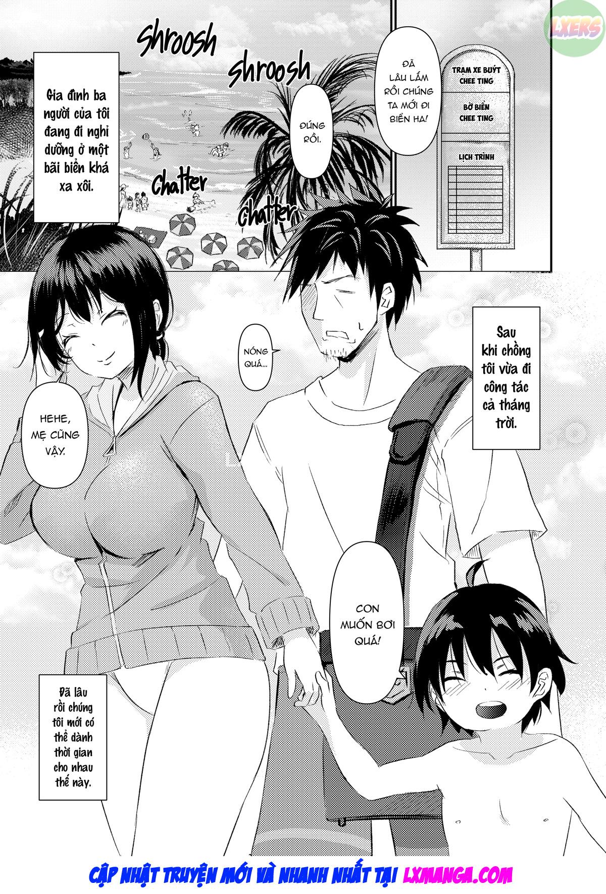 Đọc truyện hentai Hitozuma NTR Kazoku Ryokou - Oneshot