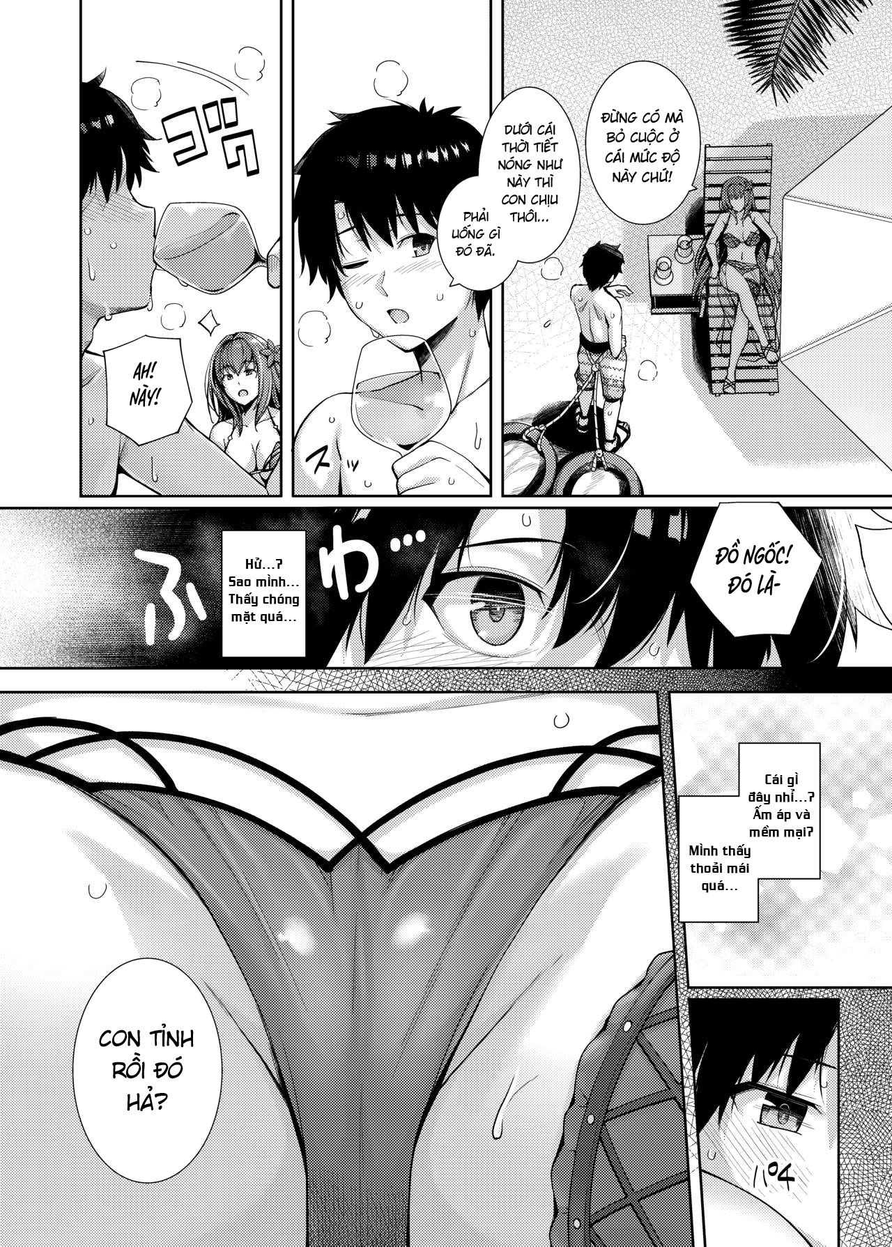 Đọc truyện hentai Mizugi Shishou to Koibito Ecchi Suru Hon - Bản có che