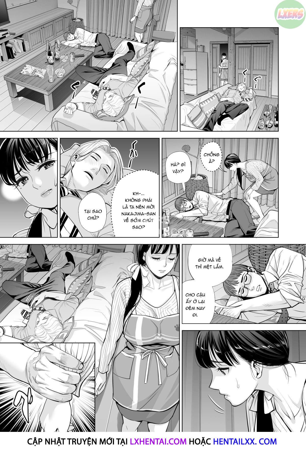 Đọc truyện hentai A Housewife Stolen By A Coworker Besides Her Blackout Drunk Husband - Chap 1