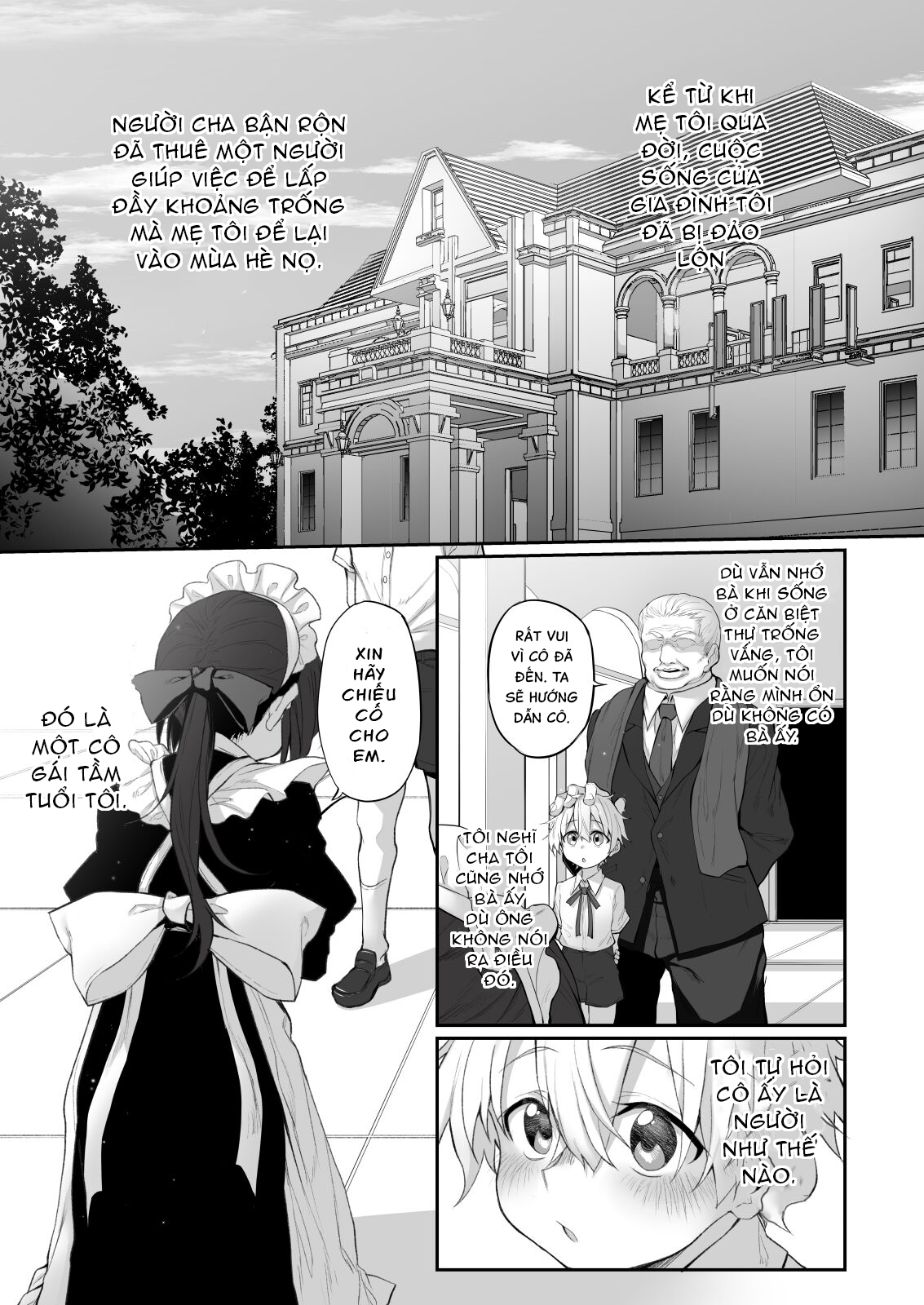 Đọc truyện hentai Mối tình đầu với cô hầu gái - Oneshot