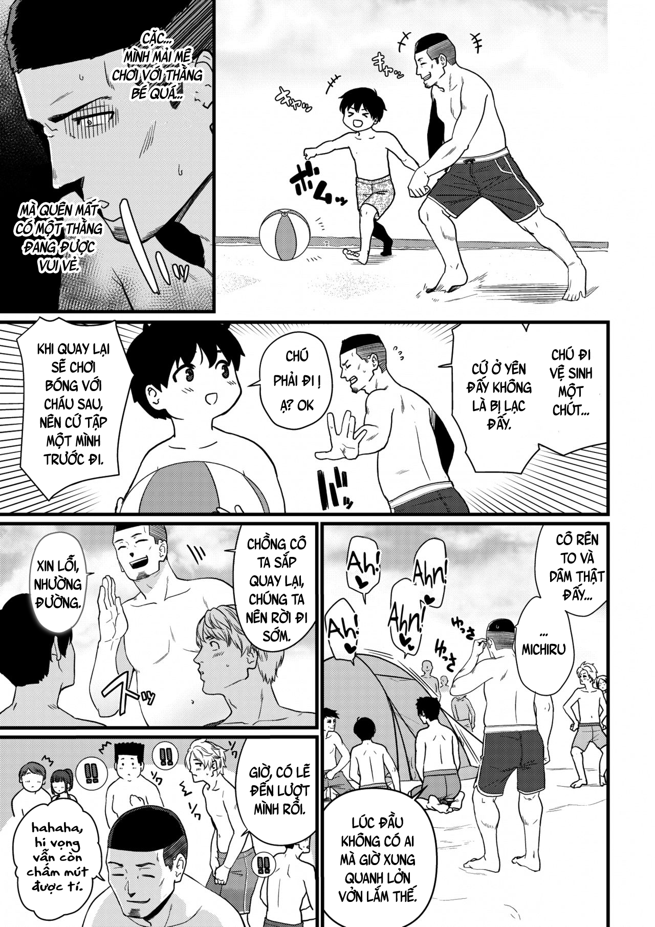 Đọc truyện hentai Mama was Hit on at the Beach - Chap 1.2