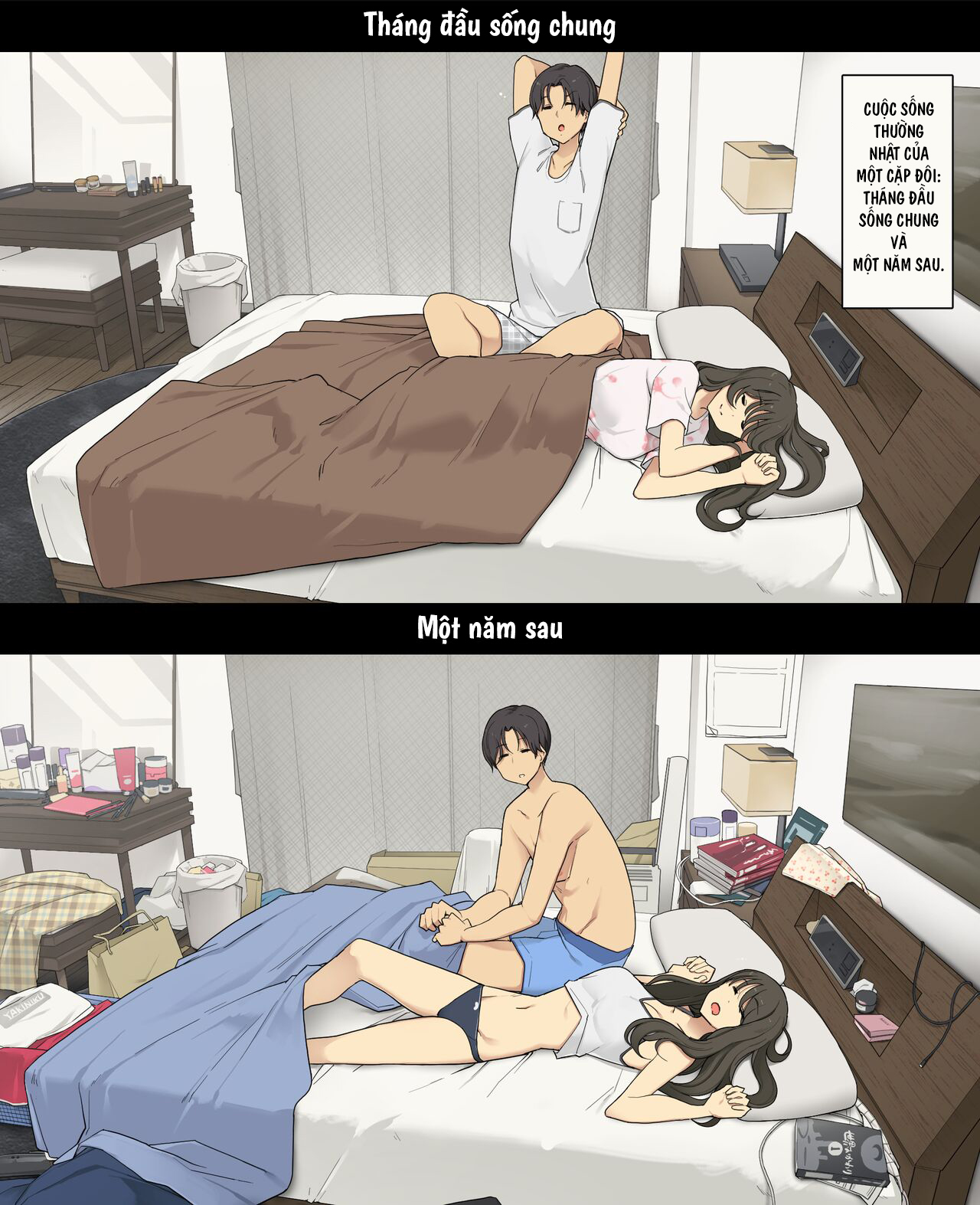Đọc truyện hentai Cuộc sống thường nhật của một cặp đôi: Tháng đầu sống chung và một năm sau - Oneshot