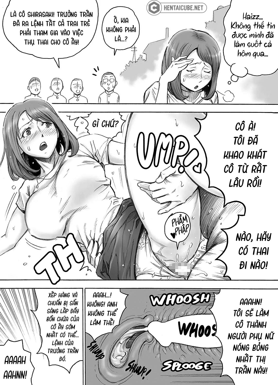 Đọc truyện hentai Toàn thị trấn giúp một người vợ có thai - Chap 1