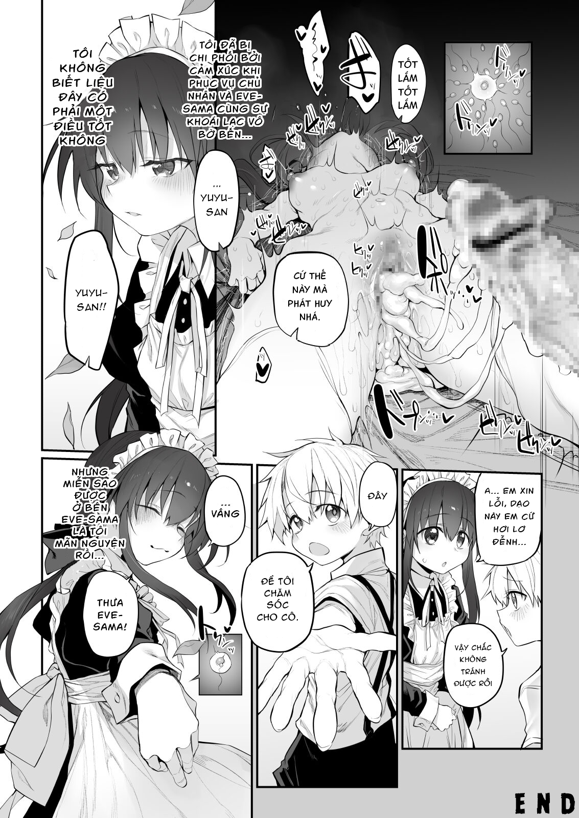Đọc truyện hentai Mối tình đầu với cô hầu gái - Oneshot