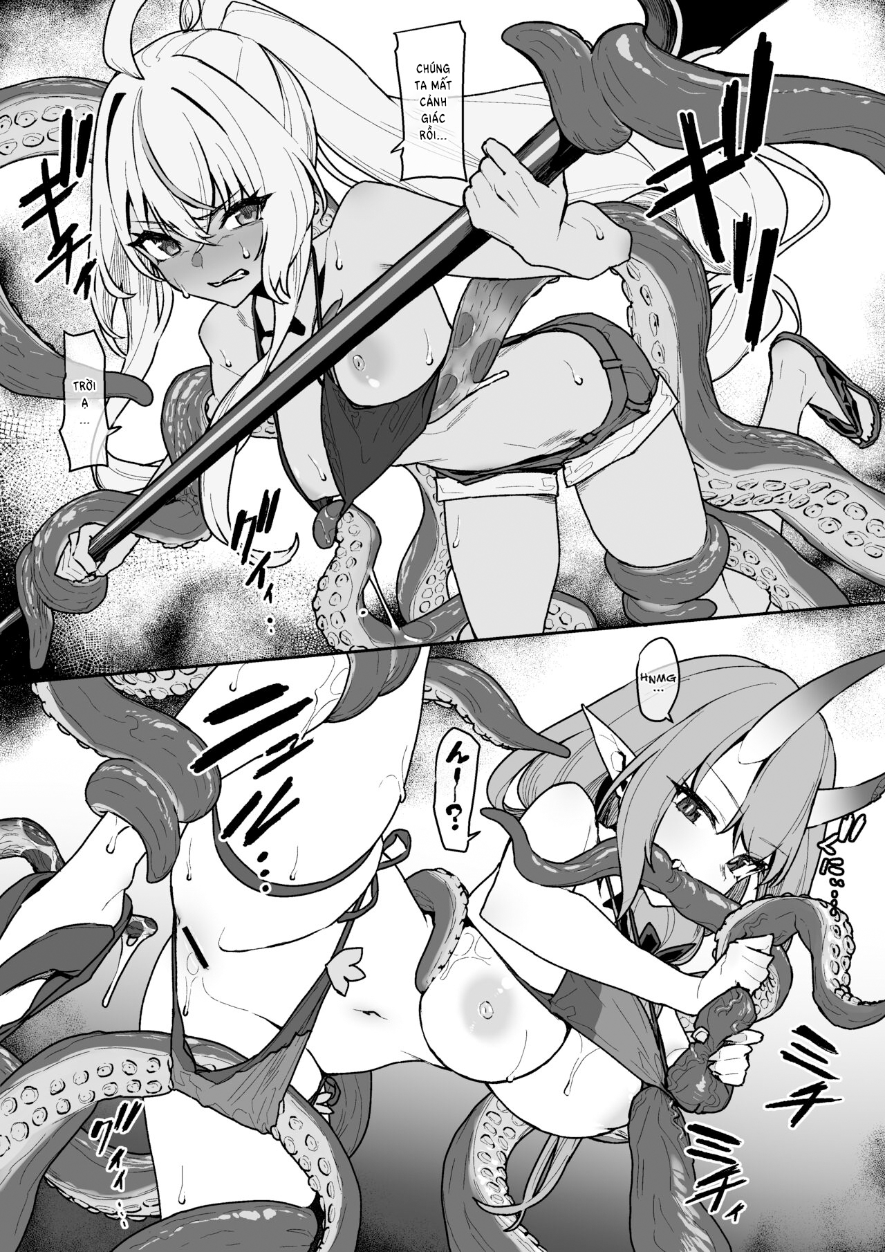 Đọc truyện hentai Hitoyo và đồng đội của mình trong 1 nhiệm vụ chinh phạt quái vật bạch tuộc khổng lồ - Oneshot