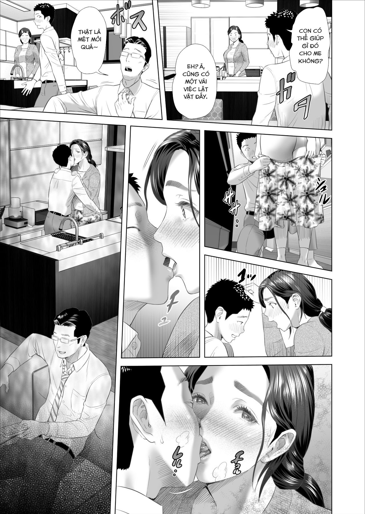 Đọc truyện hentai Kinjo Yuuwaku Musuko No Afureru Seiyoku O Nomihosu Haha Hen - Chap 2
