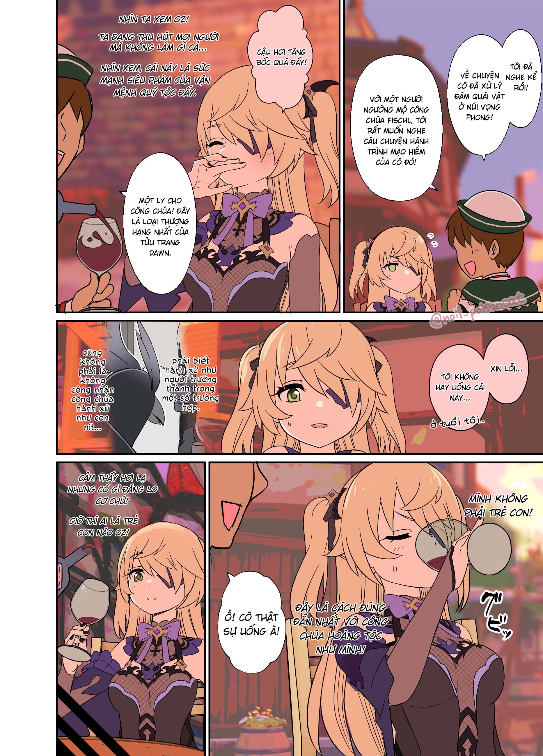 Đọc truyện hentai Câu chuyện về Fischl say xỉn làm chuyện xấu - Chạy đâu con sâu