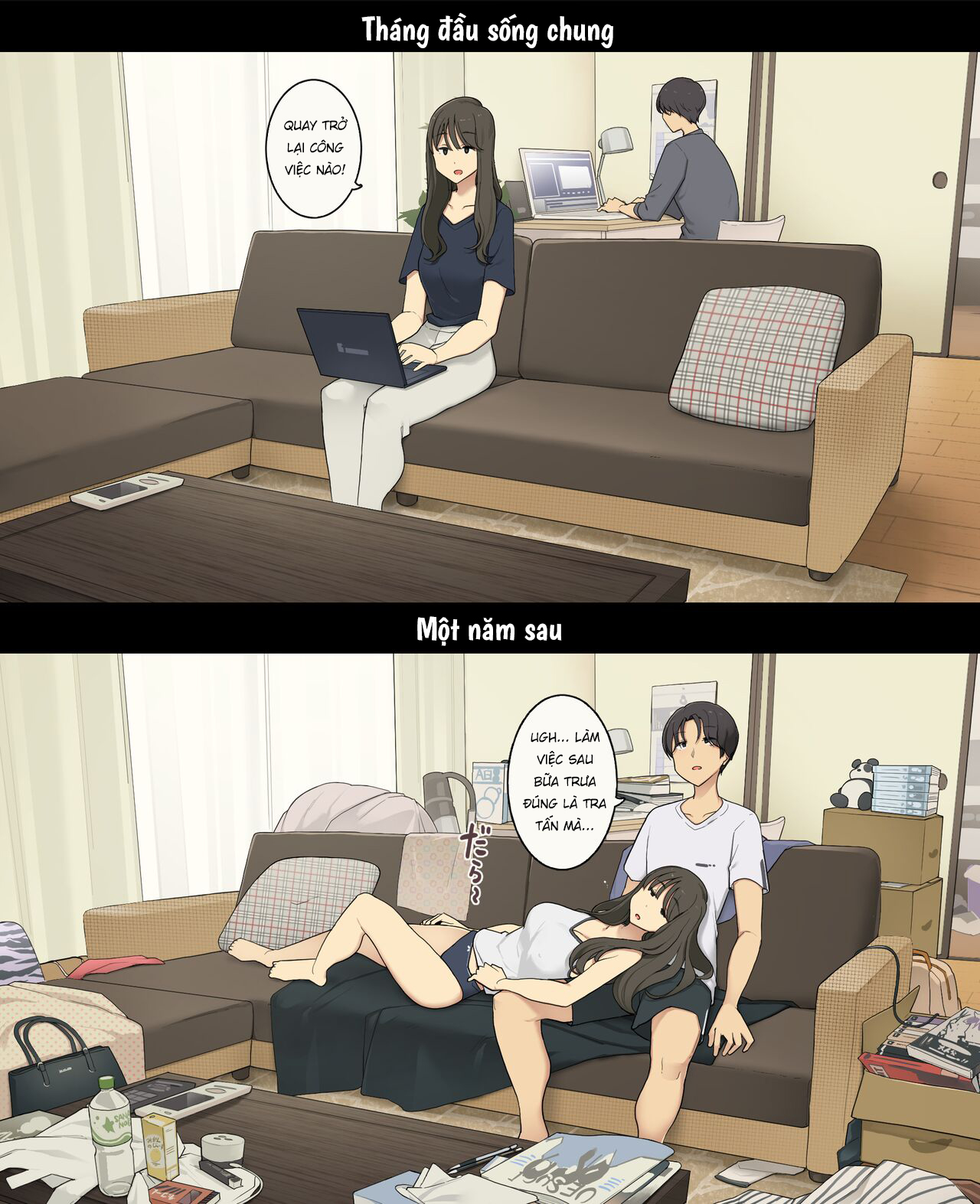 Đọc truyện hentai Cuộc sống thường nhật của một cặp đôi: Tháng đầu sống chung và một năm sau - Oneshot