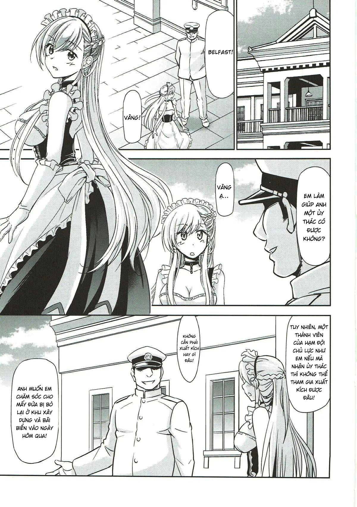 Đọc truyện hentai Công việc dọn dẹp vật liệu thượng cấp của Belfast - Oneshot nứng