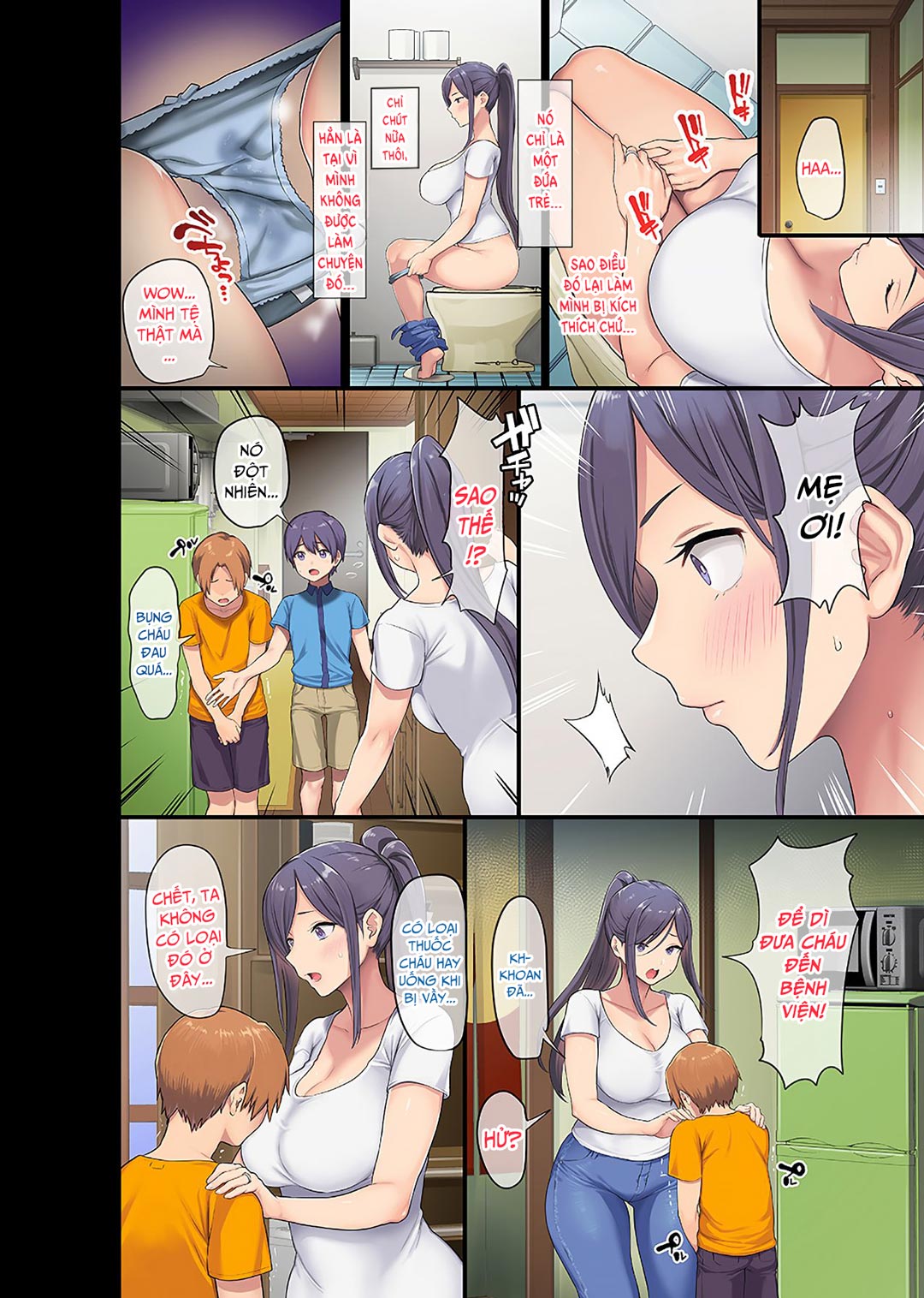 Đọc truyện hentai Kyonyuu Miboujin to Musuko no Waruui Otomodachi Honpen Rensai - Chap 1