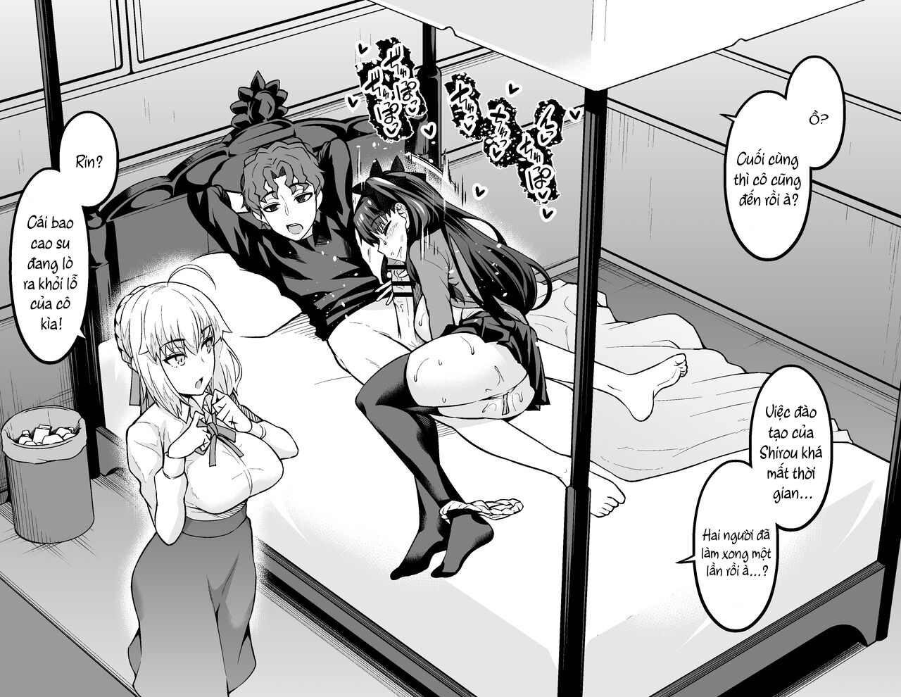Đọc truyện hentai Saber & Rin làm tình vui vẻ với Shinji - Á à