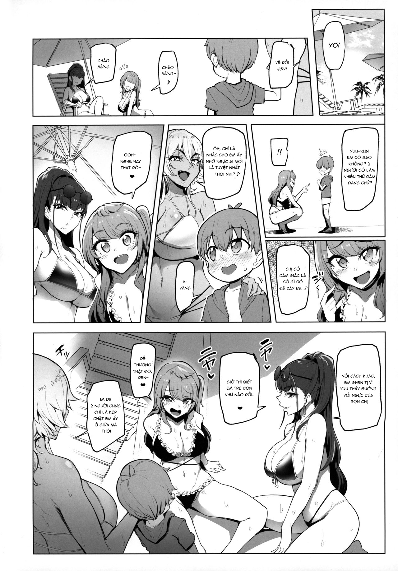 Đọc truyện hentai Odekake Shita no wa H na Gal Onee-chan-tachi to no Umi deshita - Oneshot