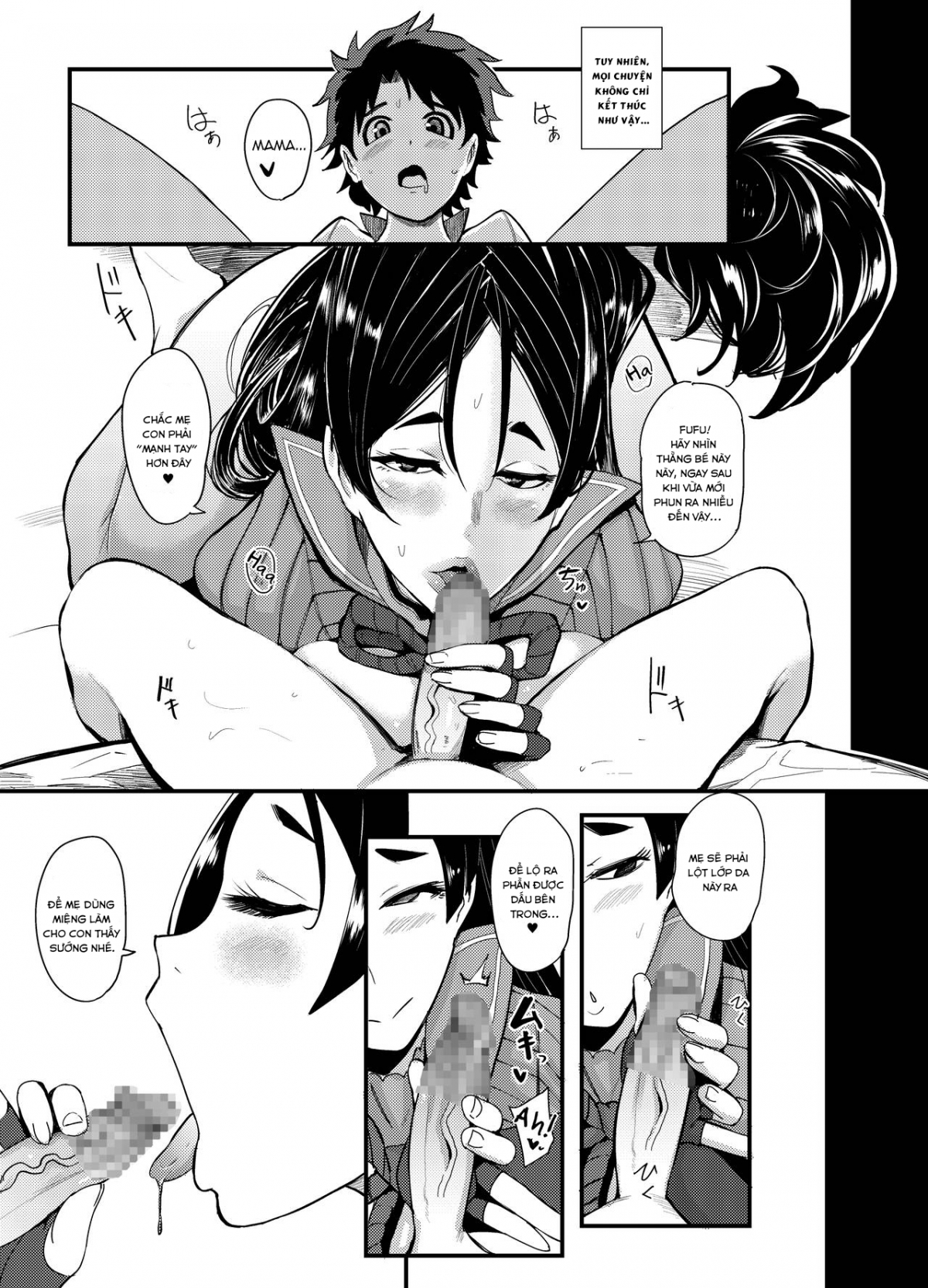 Đọc truyện hentai Hibi no Tsukare o Raikou Mama ga Doeroku Iyashite Kureru Hon - Oneshot