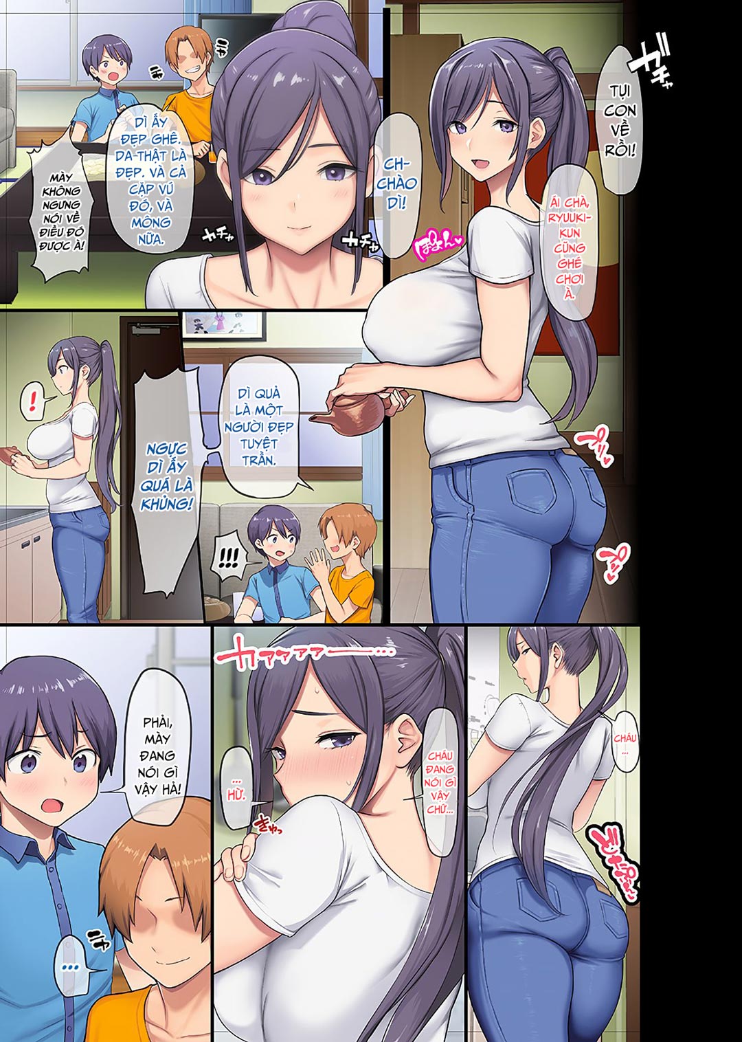 Đọc truyện hentai Kyonyuu Miboujin to Musuko no Waruui Otomodachi Honpen Rensai - Chap 1