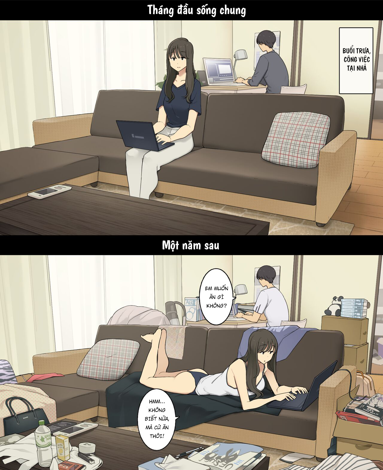 Đọc truyện hentai Cuộc sống thường nhật của một cặp đôi: Tháng đầu sống chung và một năm sau - Oneshot