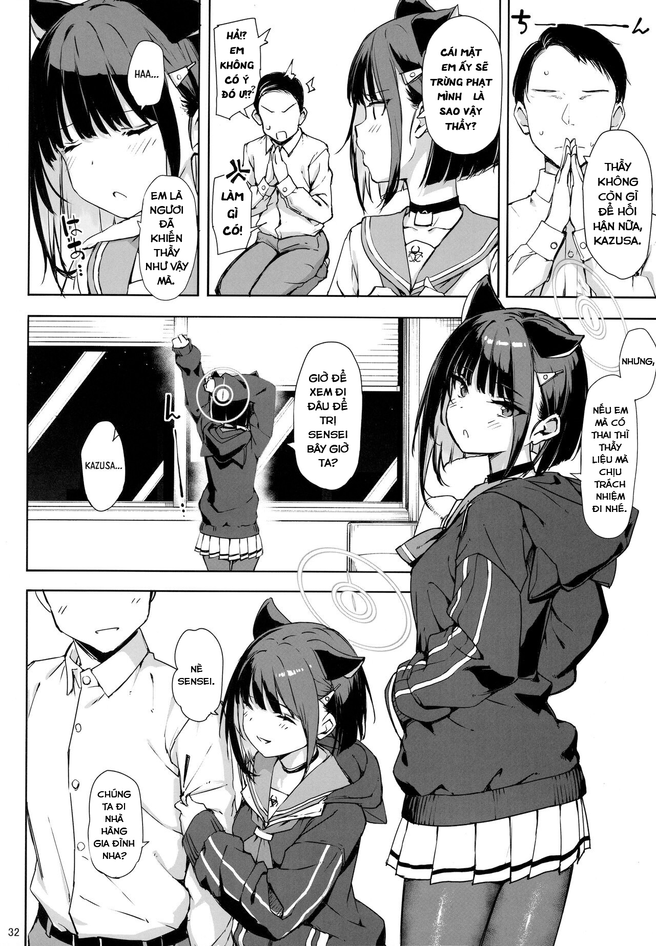Đọc truyện hentai Con mèo đen đã già Blue Archive - Oneshot
