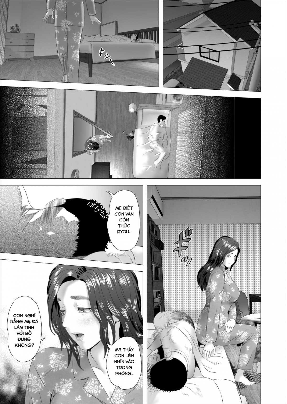 Đọc truyện hentai Kinjo Yuuwaku Musuko ni Otto no Soba de Dakareru Haha Hen - Oneshot