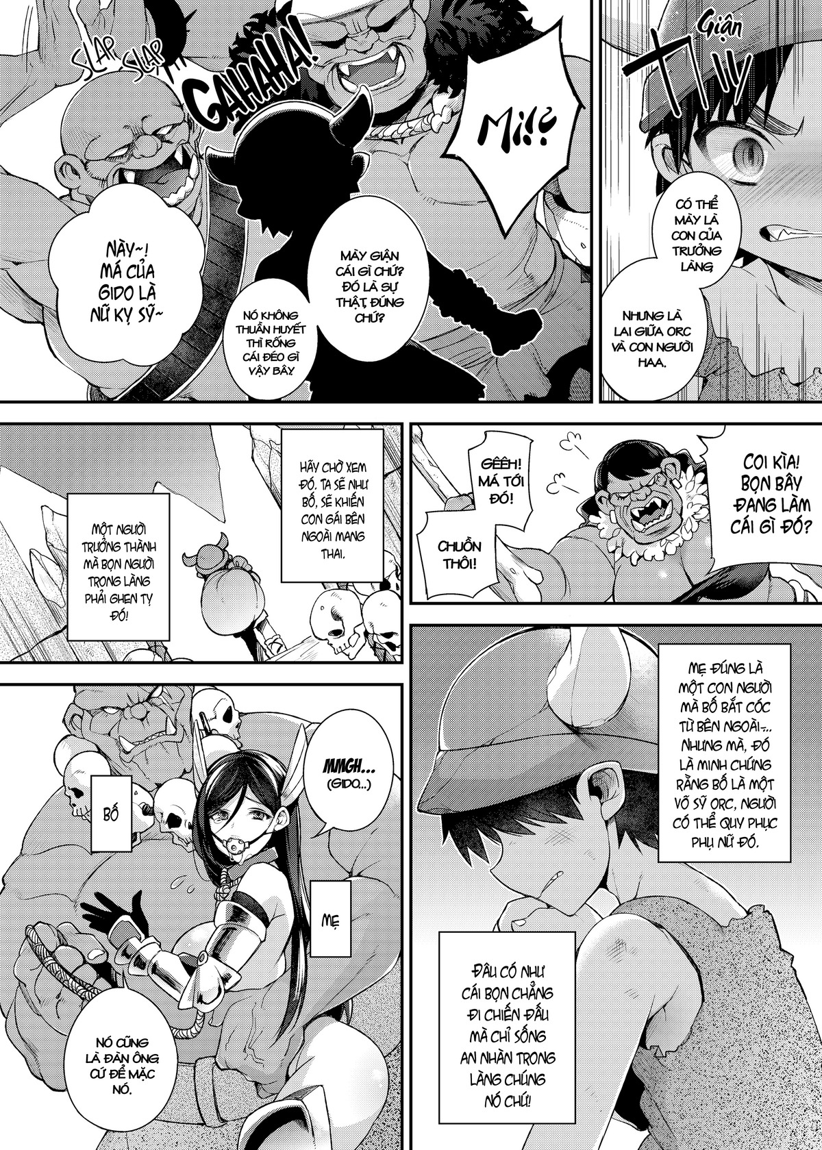 Đọc truyện hentai Hitonarazaru Oyomesama (Trọn bộ) - Chap 1: Shota Orc-kun wa Elf no Ohimesama o Jouzu ni Haramaserareru kana?