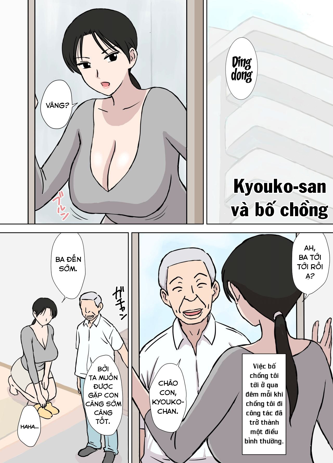 Đọc truyện hentai Kyouko-san và những lão già biến thái - Oneshot