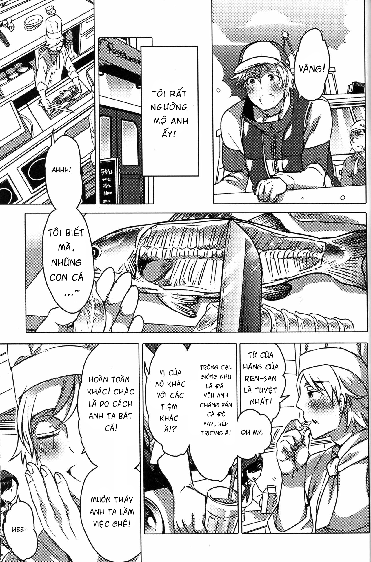 Đọc truyện hentai Ryoushi no Kimagure Sakanaryouri ~Howaitososu wo soete~ - Oneshot thui~