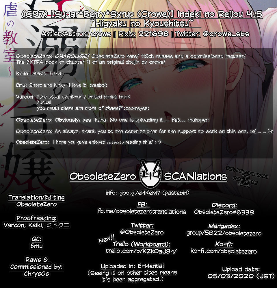 Đọc truyện hentai Indeki no Reijou - Chap 4.5 ~ Higyaku no Kyoushitsu ~