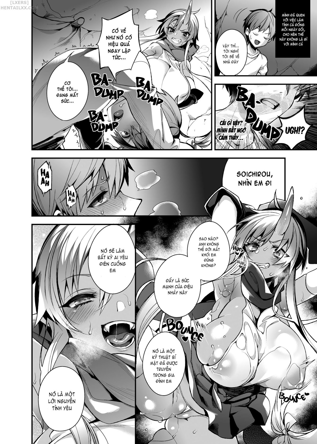 Đọc truyện hentai Hitonarazaru Oyomesama (Trọn bộ) - Chap 5: Mating with Oni - Sisters #1