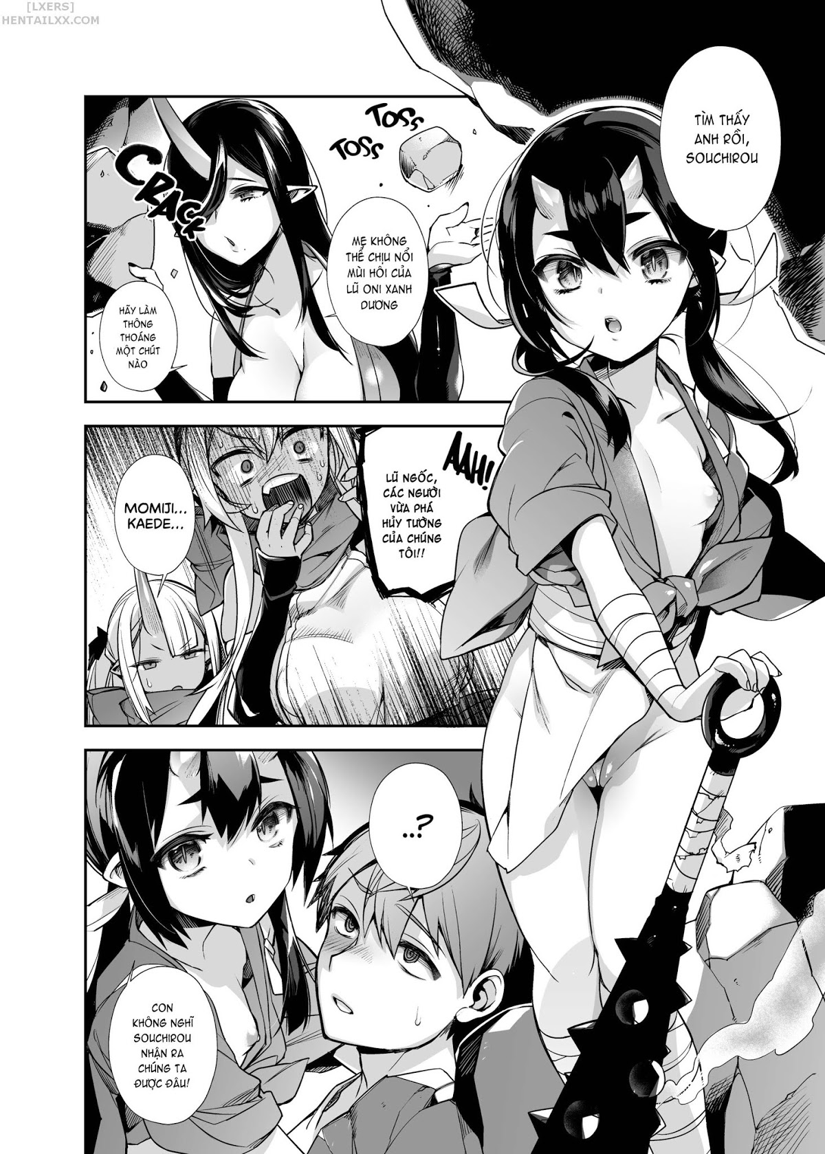 Đọc truyện hentai Hitonarazaru Oyomesama (Trọn bộ) - Chap 6: Mating with Oni - Sisters #2