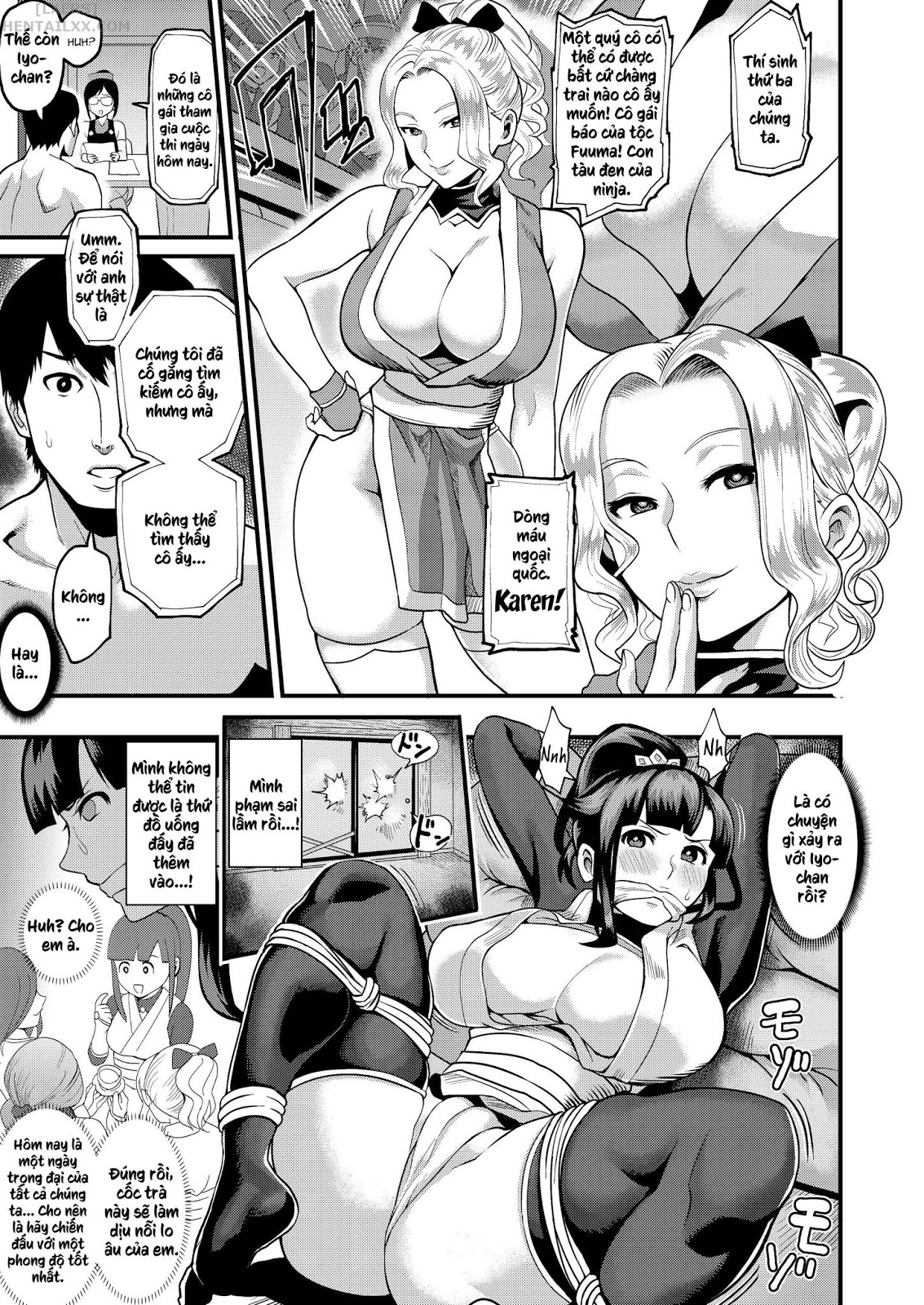 Đọc truyện hentai Oideyo! Kunoichi no Sato - Chap 3: Gekitou! Shinobi Boutaoshi no Maki